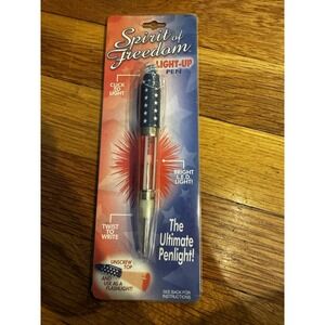 Vintage Spirit Of‎ Freedom Light Up Pen Americana Patriotic Pen Light NIP NOS